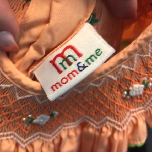 Vintage Preppy Smocked Floral Peach Dress | Southern | Spring Easter 100% Cotton - Picture 10 of 10